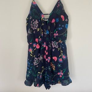 Navy Floral Romper